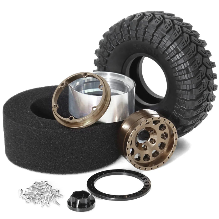 4PCS 1.9" 115x45mm 1/10 Crawler Beadlock Wheels Set (Metal, Rubber)