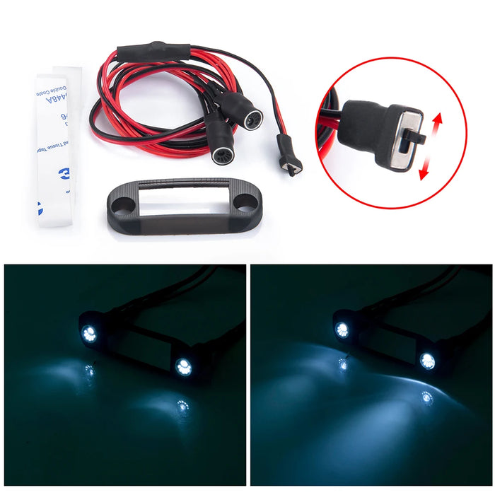 Front Petal Style LED Headlight for Axial SCX24 Jeep 1/24