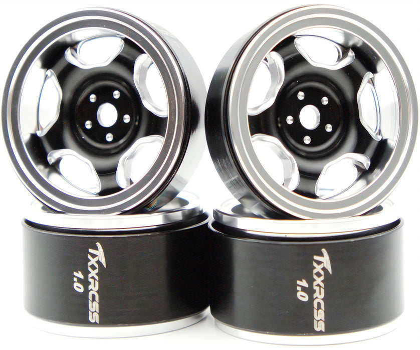 TxxRcss 4PCS 1.0" 27.5x16mm Beadlock Wheel Rims 1/18/24 (Alu)