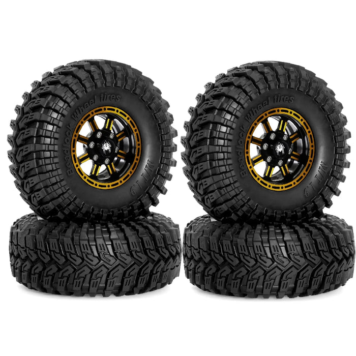 4PCS 1.9" 115x45mm 1/10 Crawler Beadlock Wheels Set (Metal, Rubber)