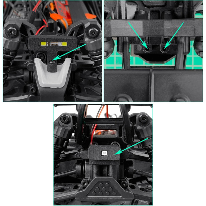 Front & Rear LED Headlight & Taillight for Arrma Typhon Grom 1/18