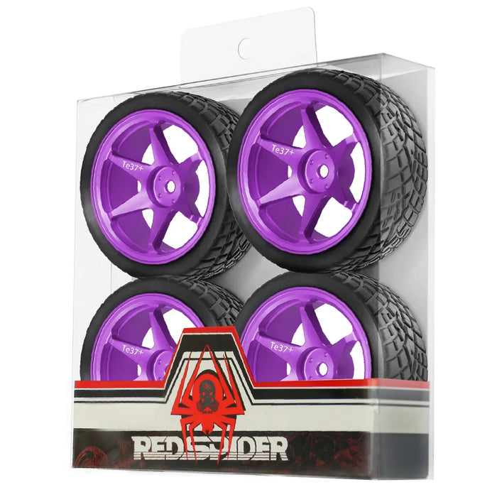 4PCS 65x26mm 1/10 Touring/Drift Wheels Set (Metal, Rubber)