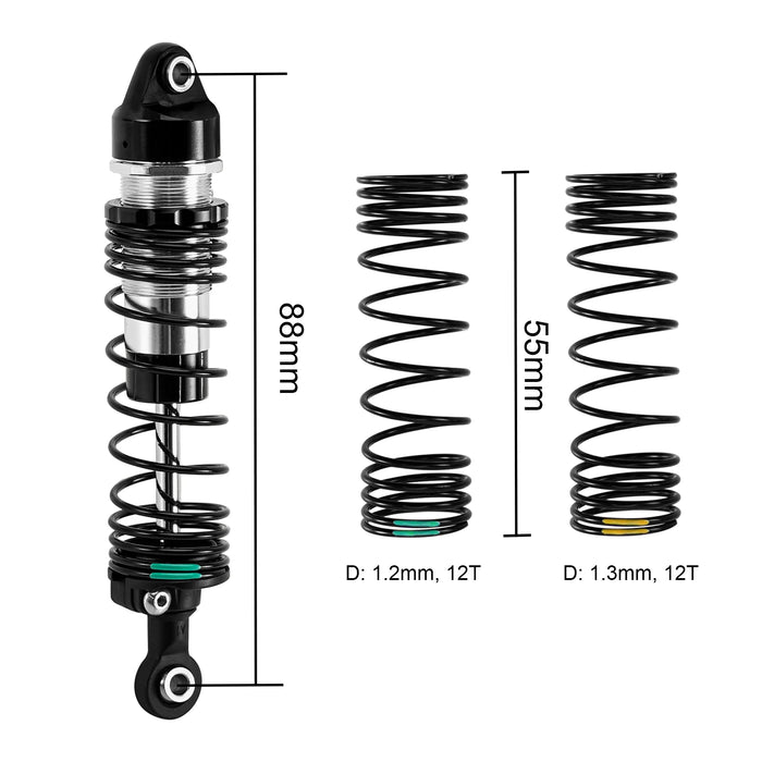 4PCS 88mm Amortisseurs d'huile pour Traxxas Mini Maxx, Mini XRT 1/16