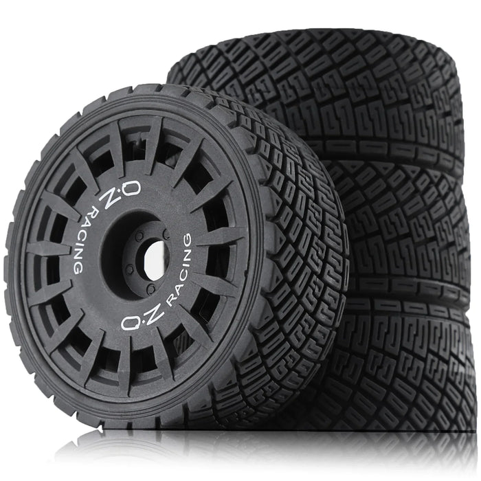 4PCS 1.9" 100x40mm 1/7 1/8 Rally Wheels Set (Plastic, Rubber)