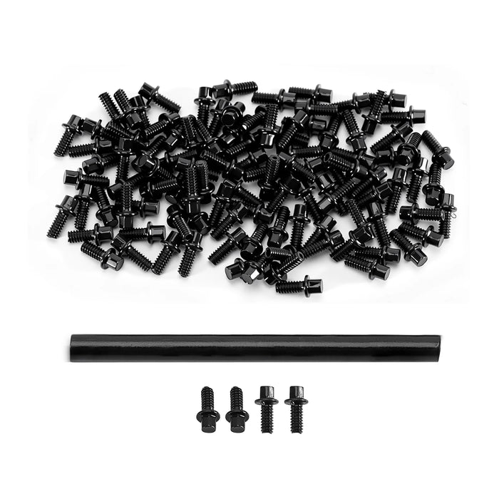 INJORA 100PCS 1.0" Wheels Beadlock M1.4 Screws Set (Black, Gold)