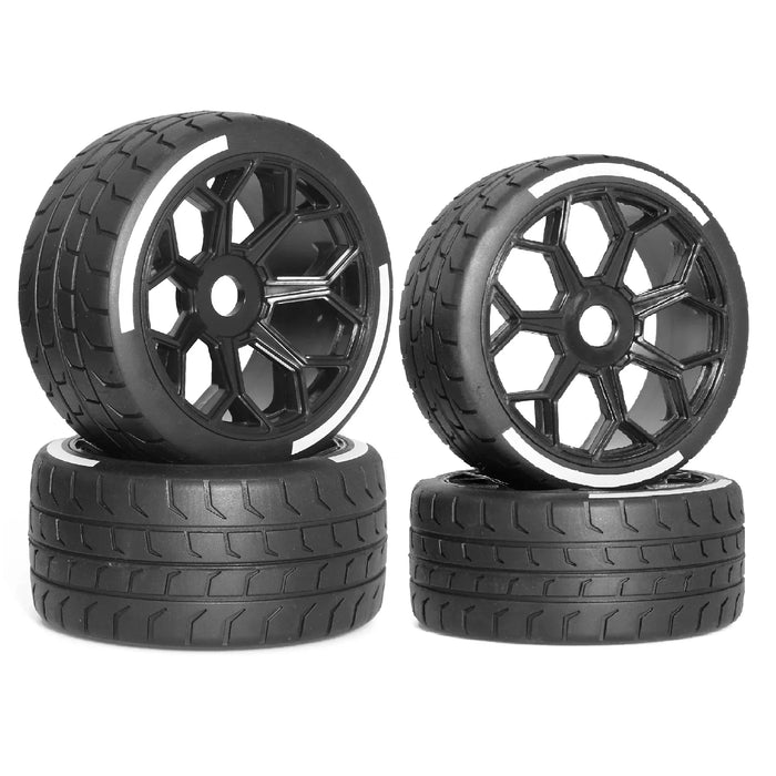 4PCS 102/107x45mm 1/7 Wheels Set (Plastic, Rubber)