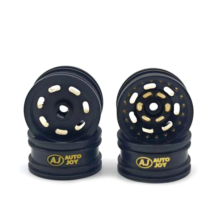 4PCS 0.7'' Wheel Set for Axial SCX30 1/30 (Messing, Rubber)