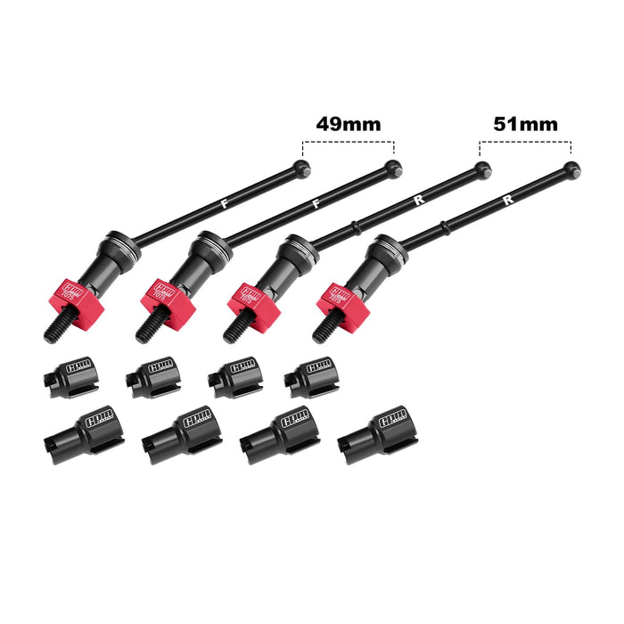 GPM CVD Drive Shafts Set for Arrma TYPHON Granite GROM 1/14 (Staal)