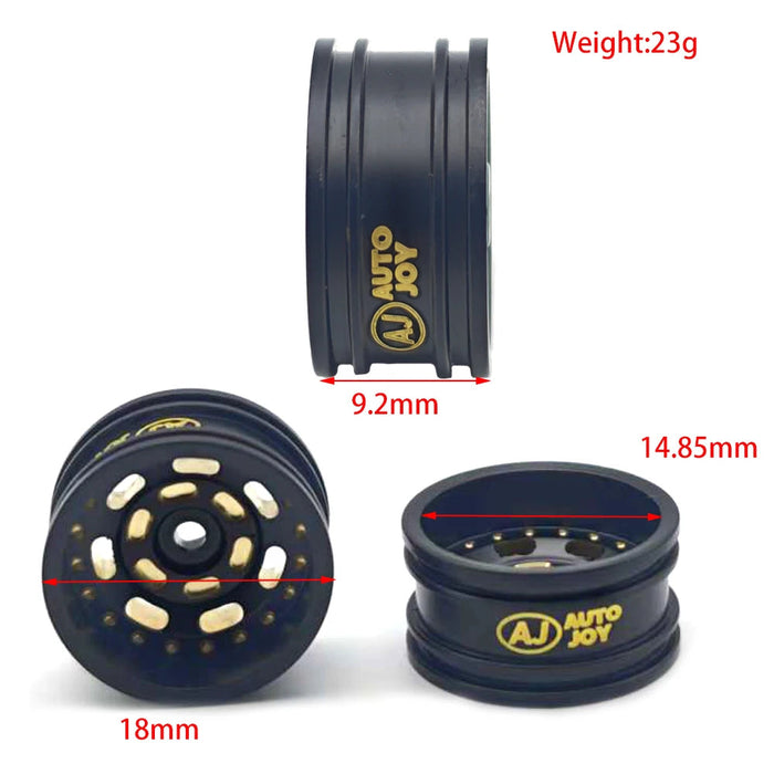 4PCS 0.7'' Offset Wheel Rims for Axial SCX30 1/30 (Messing)