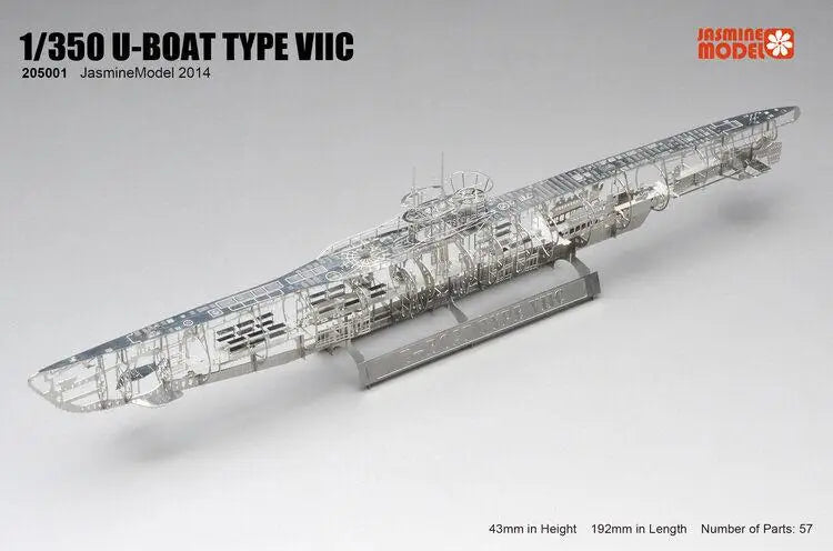 205001 German U-boat Type VIIC Submarine Skeleton 1/350 (Plastic)