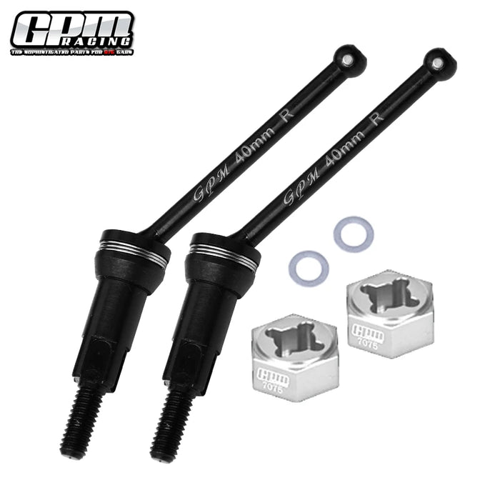 GPM Rear CVD Drive Shaft 40mm & Wheel Hex for ARRMA Mojave Grom 1/16 (Steel)