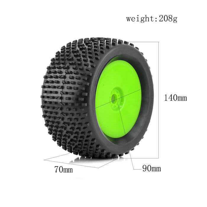 4PCS 140x70mm 1/8 Truggy Wheels Set (Plastic, Rubber)