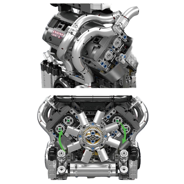 Mould King 10201 Moteur W16 + Transmission Blocs de Construction (2024 Stukken)