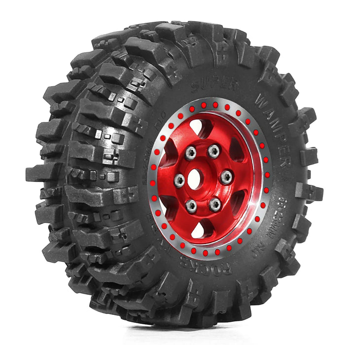 4PCS 1.0" 55x23mm 1/24 1/18 Crawler Beadlock Wheels Set (Metal, Rubber)