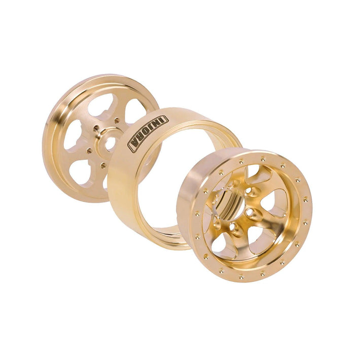 INJORA 1.0" 28x15.4mm 1/24 1/18 Crawler Beadlock Wheels (Brass)