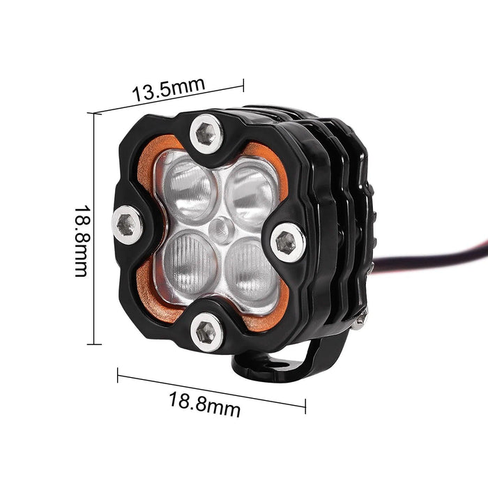 INJORA Super helle quadratische LED-Leuchten 1/10 1/8 (Aluminium, Weiß)