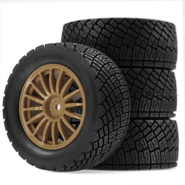 4PCS 80x30mm 1/10 Rally Wheels Set (Metal, Rubber)