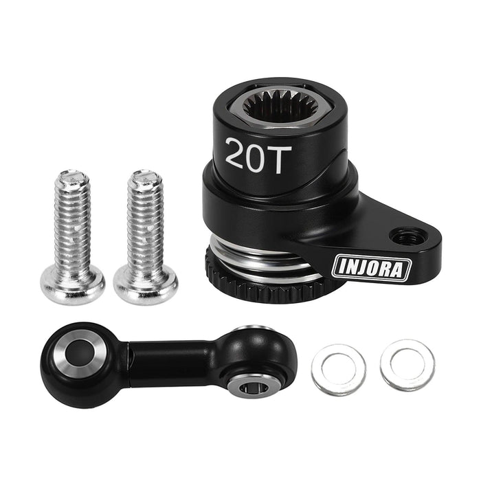 INJORA Ensemble d'amortisseur de servo 20T pour Arrma Mojave Grom 1/16 (Aluminium)