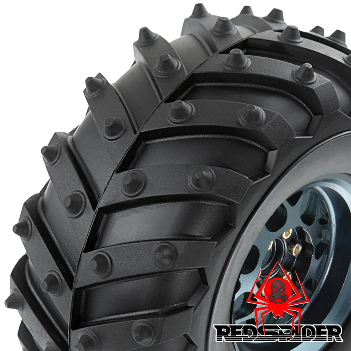 4PCS 2.2" 128x58mm 1/10 Crawler Beadlock Wheels Set (Metal, Rubber)