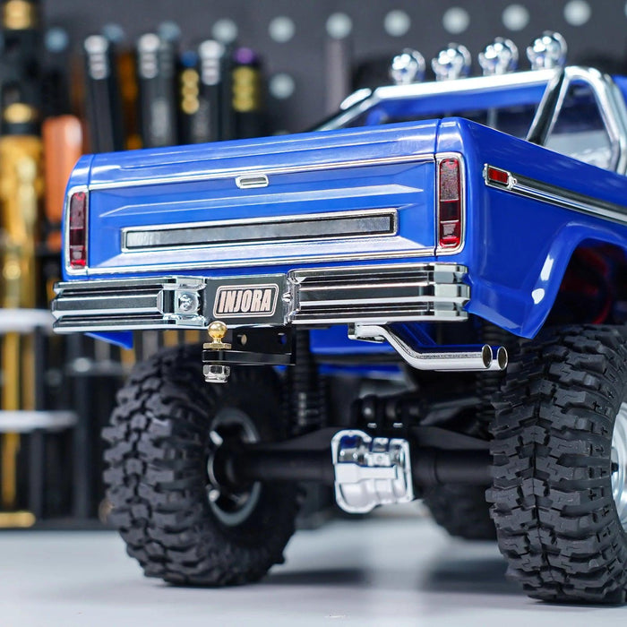 INJORA Front Rear Bumper with Dual Exhaust for Traxxas TRX4M 1/18 (Aluminium)