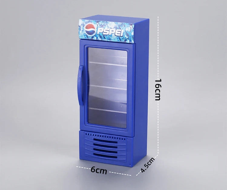 Mini Simulation Cola Refrigerator Model Decoration 1/10