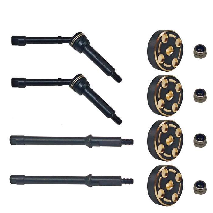 Front CVD & Rear Drive Shaft w/ Counter Weight for Axial SCX30 1/30 (Staal, Messing)