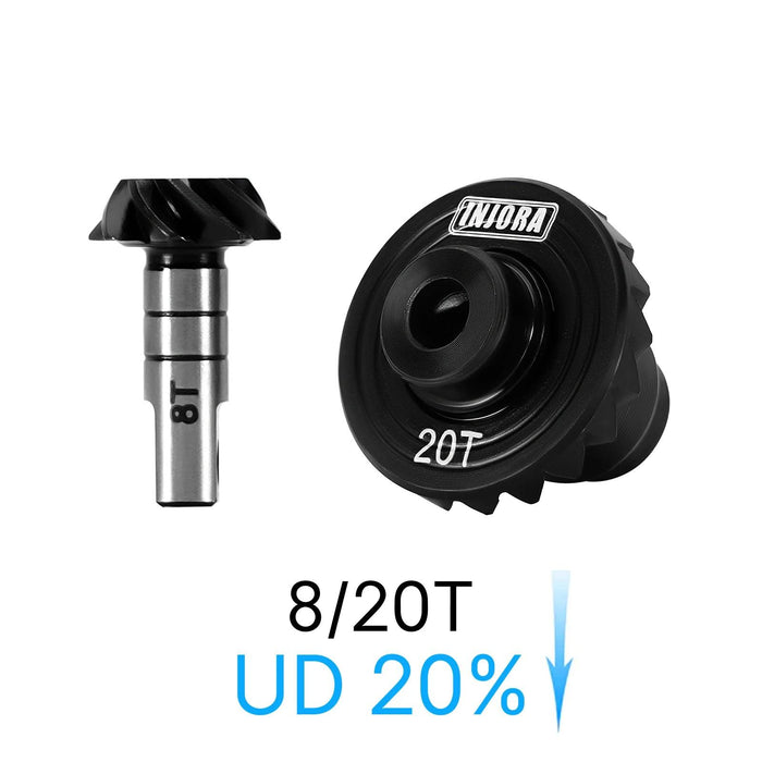 INJORA Ensemble d'engrenages d'essieu hélicoïdal pour Redcat Ascent-18 1/18 (Acier)