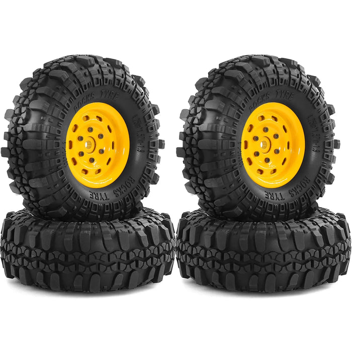 4PCS 1.9" 108x40mm 1/10 Crawler Beadlock Wheels Set (Metal, Rubber)