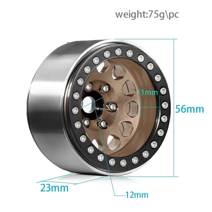 4PCS 1.9" 56x23mm 1/10 Crawler Wheels Set (Metaal)
