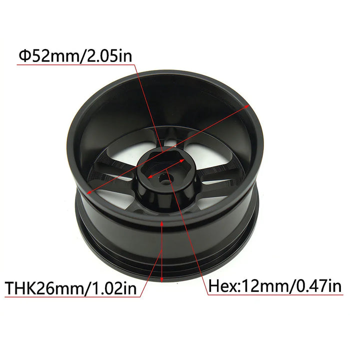 TxxRcss 4PCS 52x26mm Wheel Rims 1/10 (Alu)
