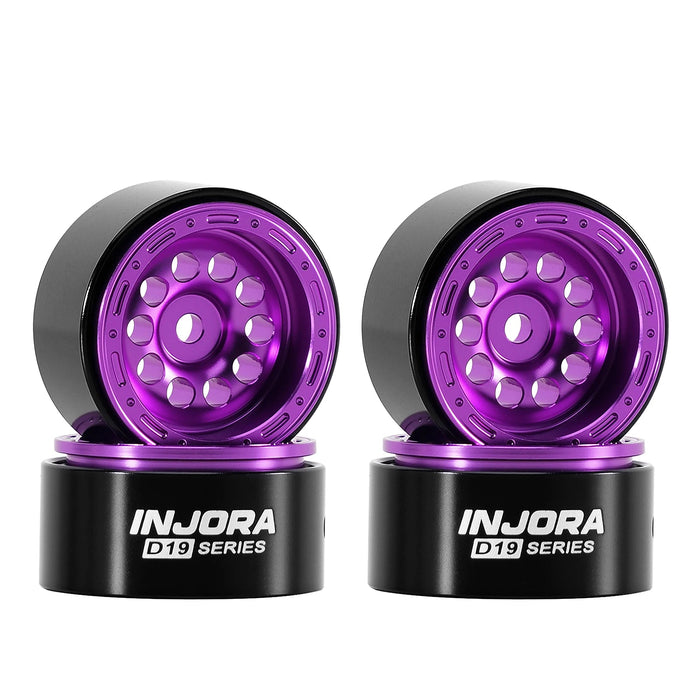 INJORA 4PCS 0.7" 19x10.7mm D19 Beadlock Crawler Wheels 1/30 (Alu)