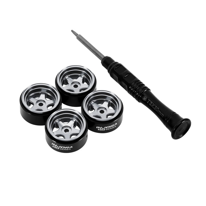 INJORA 4PCS 0.7" 18x9mm D18 Beadlock Crawler Wheels