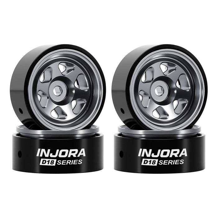 INJORA 4PCS 0.7" 18x9mm D18 Beadlock Crawler Wheels