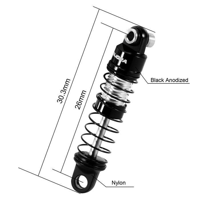 4PCS 26mm Oil Shocks for Axial SCX30 1/30 (Alu)