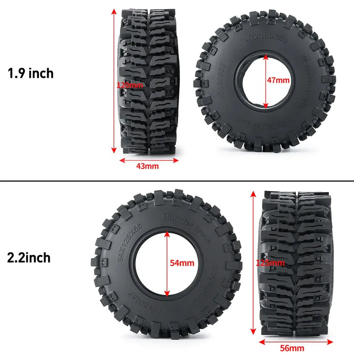 1.9/2.2" 120x43mm, 125x56mm 1/10 Crawler Tires