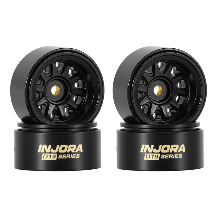 INJORA 4PCS D19 0.7" 19x10.8mm Beadlock Crawler Wheels
