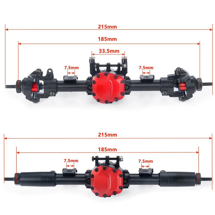 Front/Rear Straight Complete Axle for Axial SCX10 II 90046 90047 1/10 (Aluminium)
