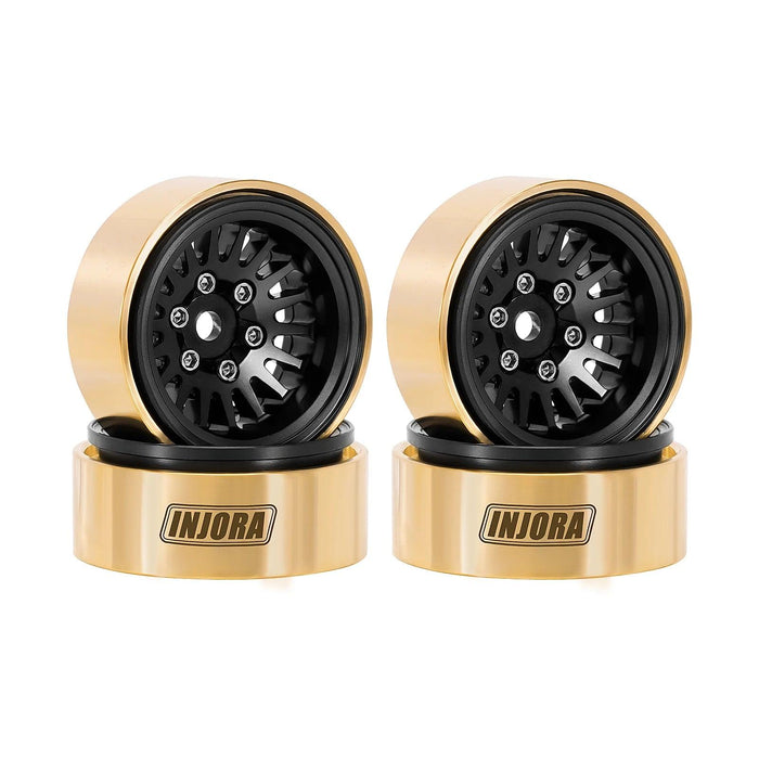 INJORA 1.0" 28x13.5mm 1/24 1/18 Crawler Beadlock Wheels (Brass)