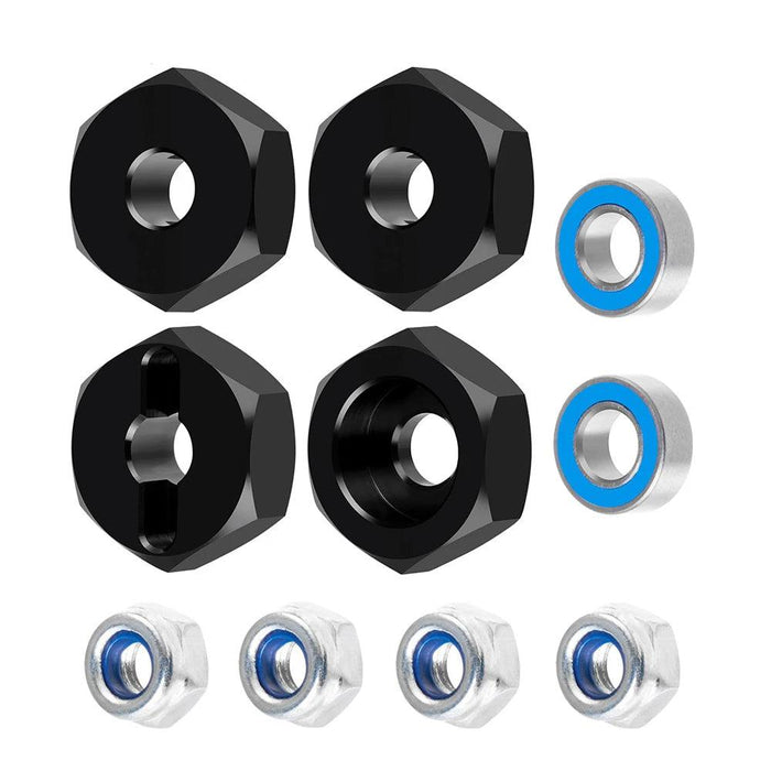 4PCS 12mm Wheel Hex Hub Adapters for Losi JRX2 1/16 (Aluminium)