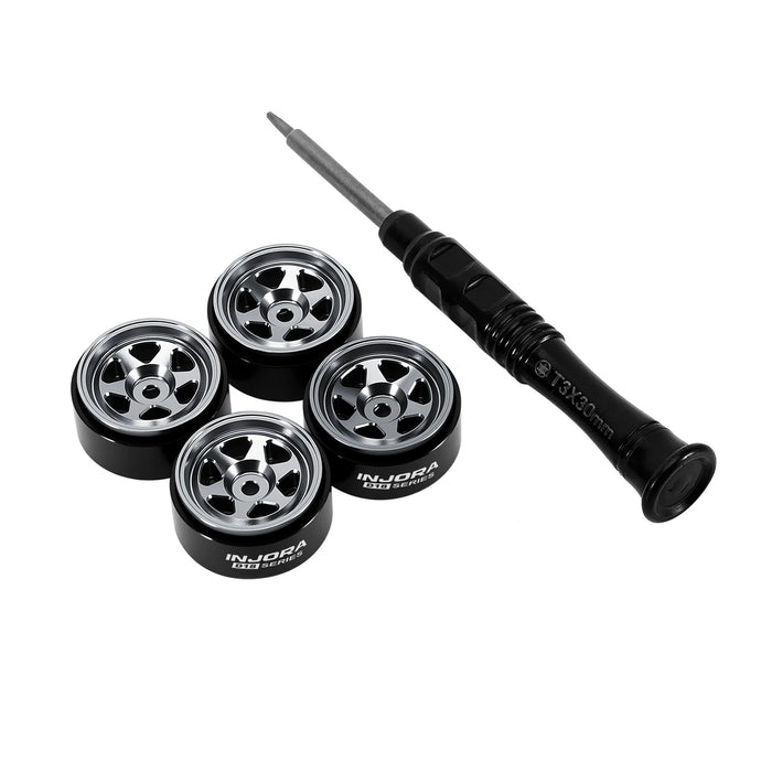 INJORA 4PCS 0.7" 18x9mm D18 Beadlock Crawler Wheels