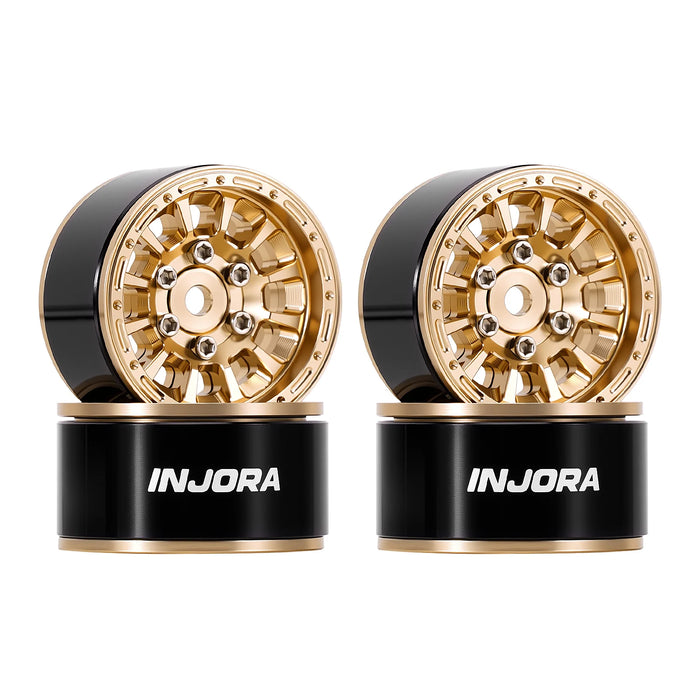 INJORA 4PCS 1.0" 28x15.4mm Beadlock Crawler Wheels 1/18 1/24 (Alu)