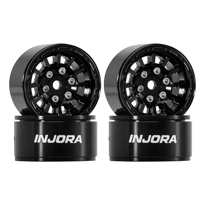 INJORA 4PCS 1.0" 28x15.4mm Beadlock Crawler Wheels 1/18 1/24 (Alu)