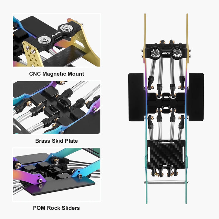 INJORA Rainbow LCG Chassis Kit for Axial SCX24 1/24 (Titanium)