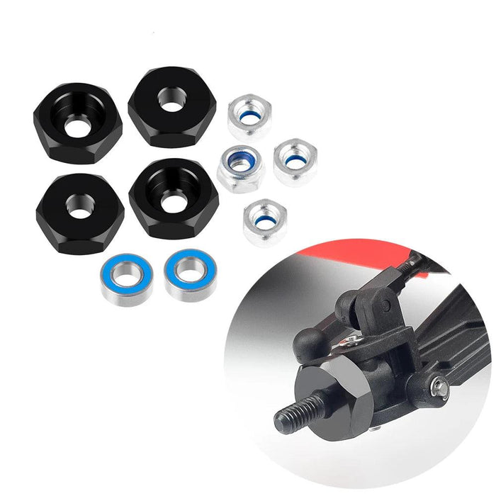 4PCS 12mm Wheel Hex Hub Adapters for Losi JRX2 1/16 (Aluminium)