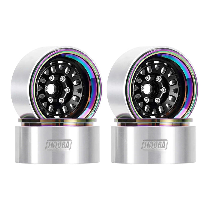INJORA -10mm Offset 1.9" 52.5x29mm 1/10 Crawler Beadlock Wheels (Aluminium)