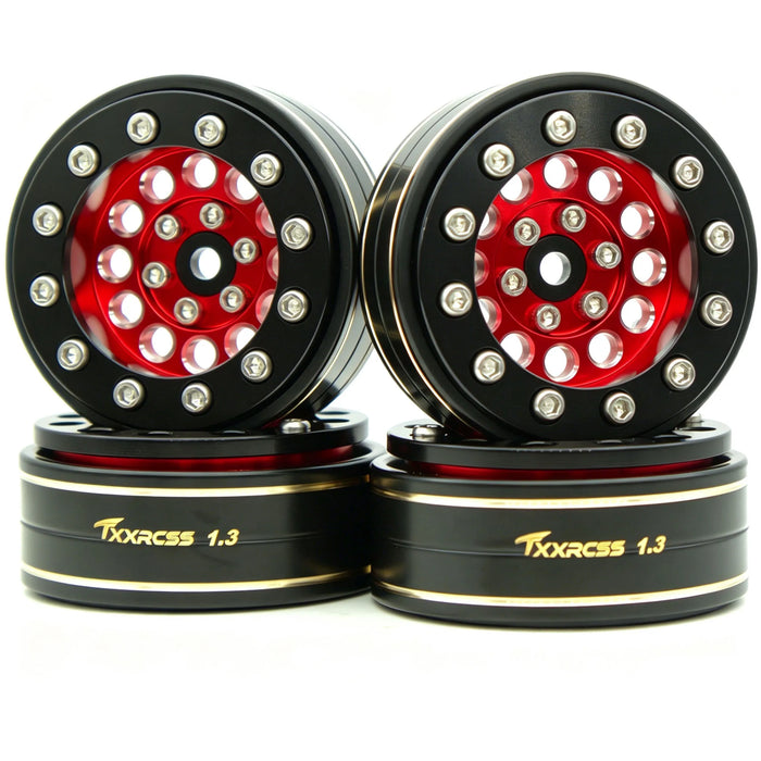 TxxRcss 4PCS 1.3" 36.8x16.5mm Beadlock Wheel Rims 1/18/24 (Alu)