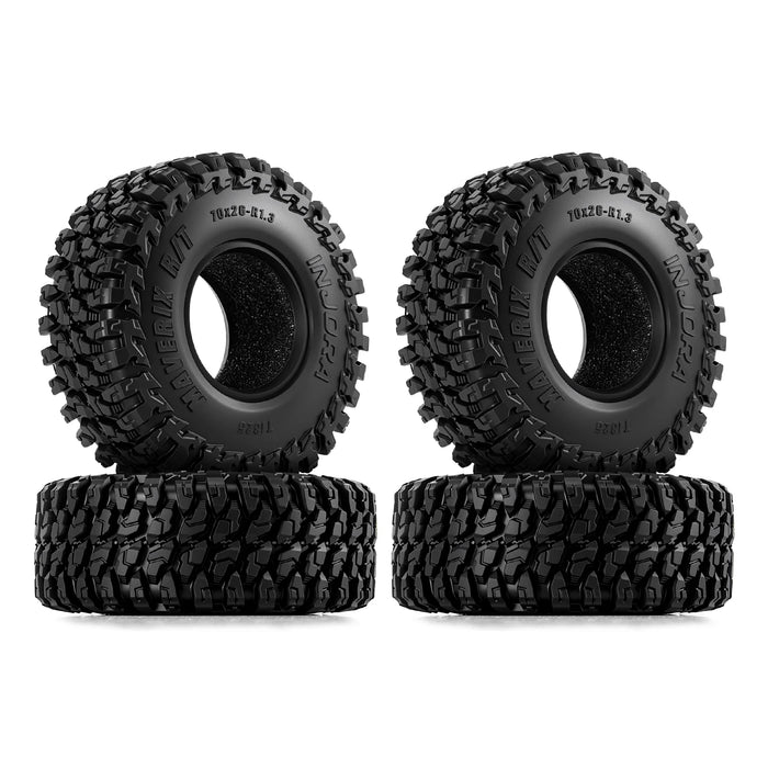 INJORA 4PCS 1.3" 70x26mm MAVERIX R/T Crawler Tires 1/18 1/24
