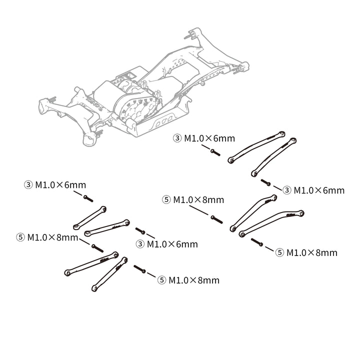 INJORA M1.0 M1.4 M2.0 Screws Set for Axial SCX30 1/30