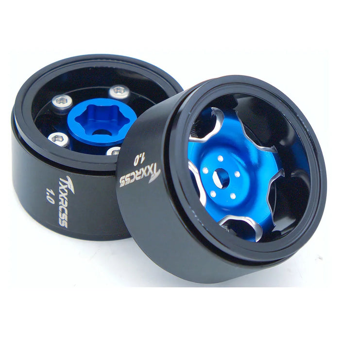 TxxRcss 4PCS 1.0" 27.5x16mm Beadlock Wheel Rims 1/18/24 (Alu)
