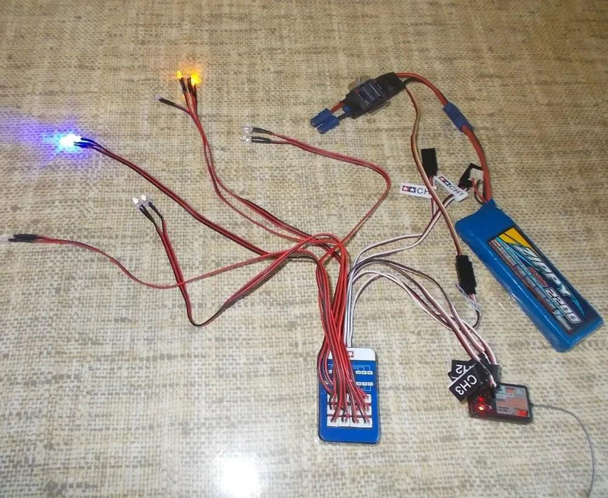 12 LED Licht Steuerbares Doppelblinklicht Kit 1/10